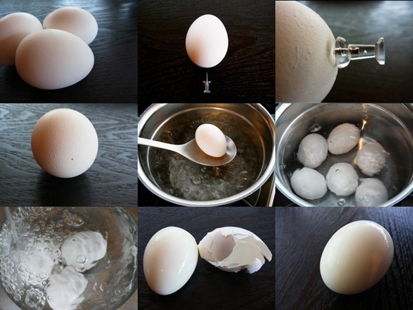 Thêm một cách hay giúp trứng luộc không bị dính vỏ.