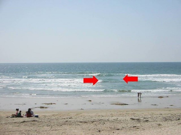 Đoạn đứt gãy của sóng là dấu hiệu nhận biết dòng chảy xa bờ